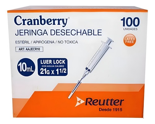 JERINGA DESECHABLE LUER LOCK 10CC 21G X 1 1/2 CAJA 100 UNID - 2