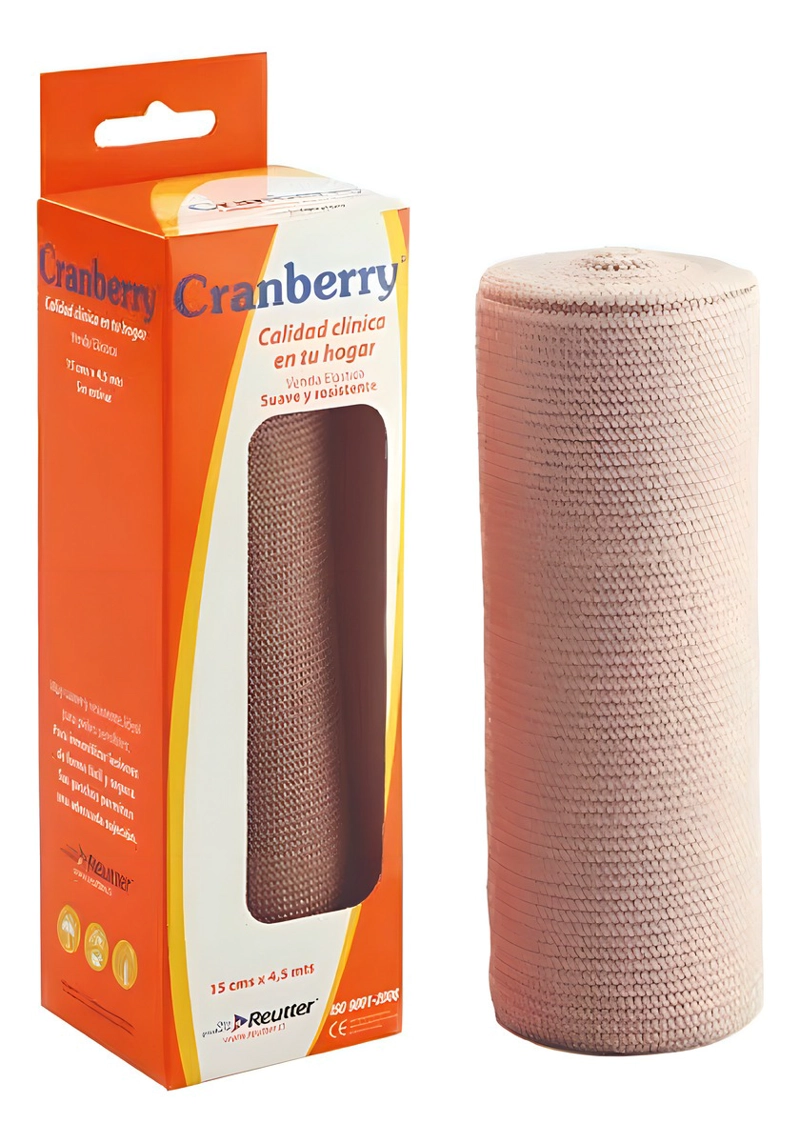 VENDA ELASTICA SUAVE Y RESISTENTE 15CM X 4.5MTRS CRAMBERRY - 1