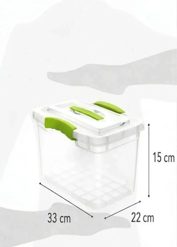 X2 CAJAS ORGANIZADORA 6 LITROS TRANSPARENTE CON TAPA PLATICA - 4