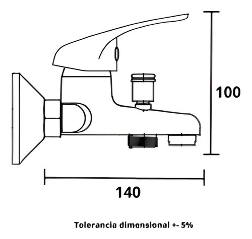 LLAVE MONOMANDO TINA DUCHA COLOMBA TAUMM KIT COMPLETO - 3