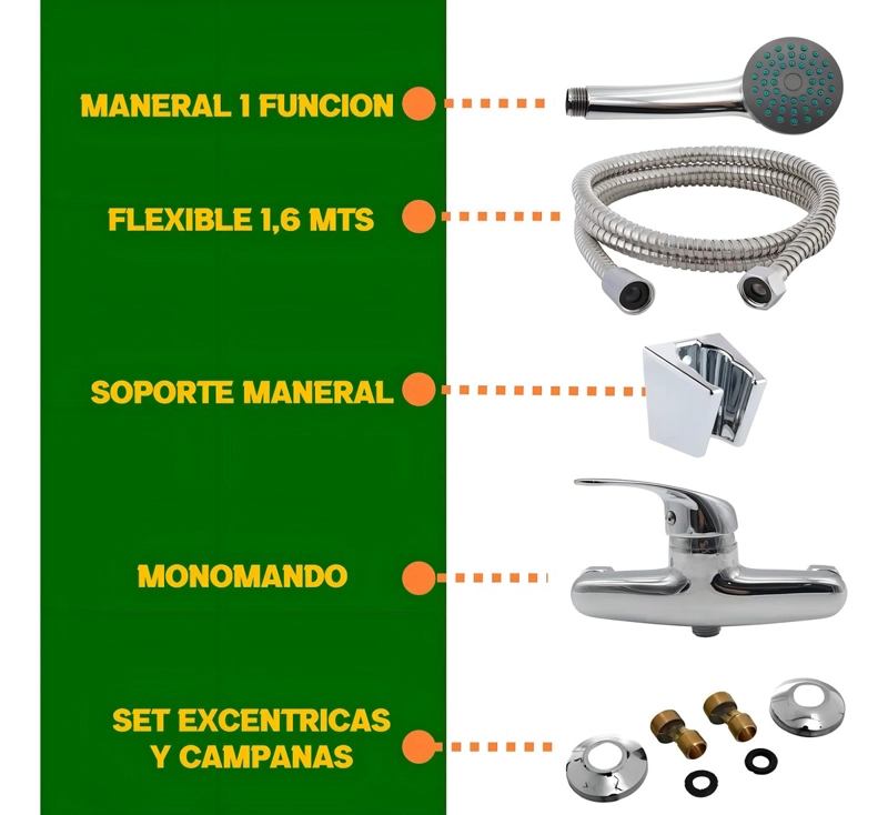MONOMANDO LLAVE GRIFO PARA DUCHA MODELO COLOMBA TAUMM - 6