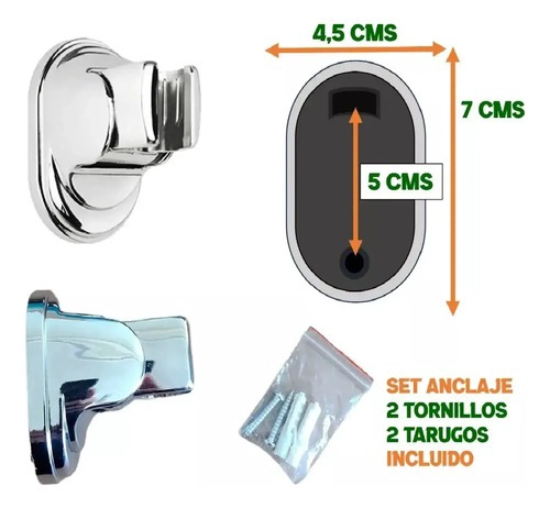 JUEGO DUCHA SET MANGO SOPORTE FLEXIBLE 1,6 MT SWERTT TAUMM - 3