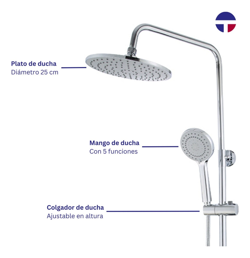 COLUMNA DUCHA CIRCULAR CON MONOMANDO DUCHA - 3