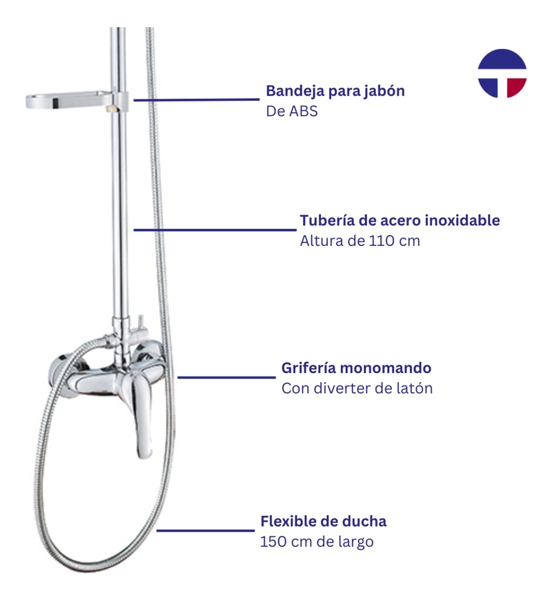 COLUMNA DUCHA CIRCULAR CON MONOMANDO DUCHA - 8