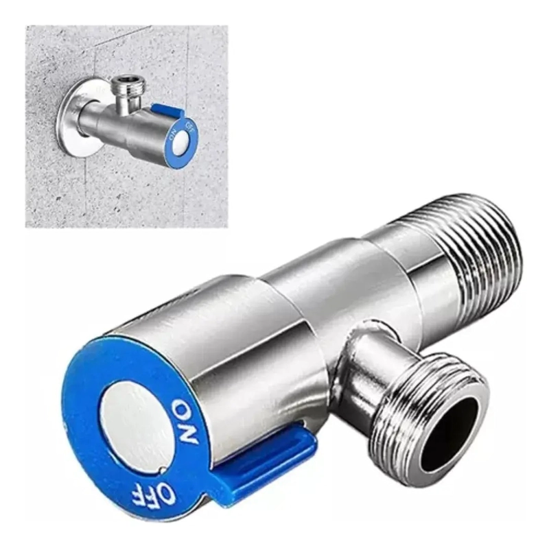 LLAVE ANGULAR HE-HE 1/2 ACERO INOXIDABLE PARA ESTANQUE TAUMM - 2
