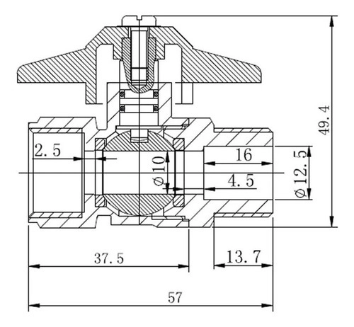 LLAVE PASO PARA GAS HI-HE 1/2 - CERTIFICADA - TAUMM - 5
