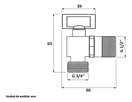 LLAVE ANGULAR LAVADORA LAVADERO TAUMM - 4