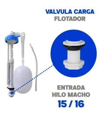 VALVULA CARGA WC ADMISION ESTANQUE 15/16 CON FLOTADOR TAUMM - 2