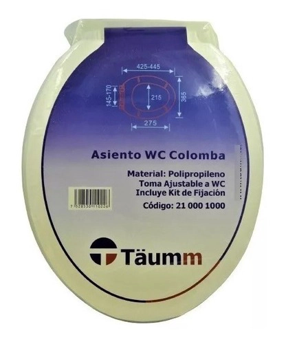 ASIENTO Y TAPA PARA WC COLOMBA TÄUMM - 2