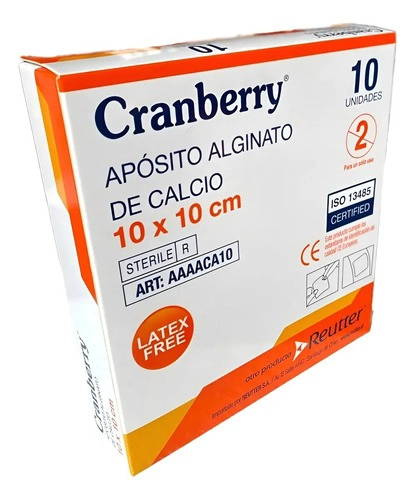 APOSITO ALGINATO DE CALCIO 10X10 CAJA 10 UNDS - CRANBERRY - 1
