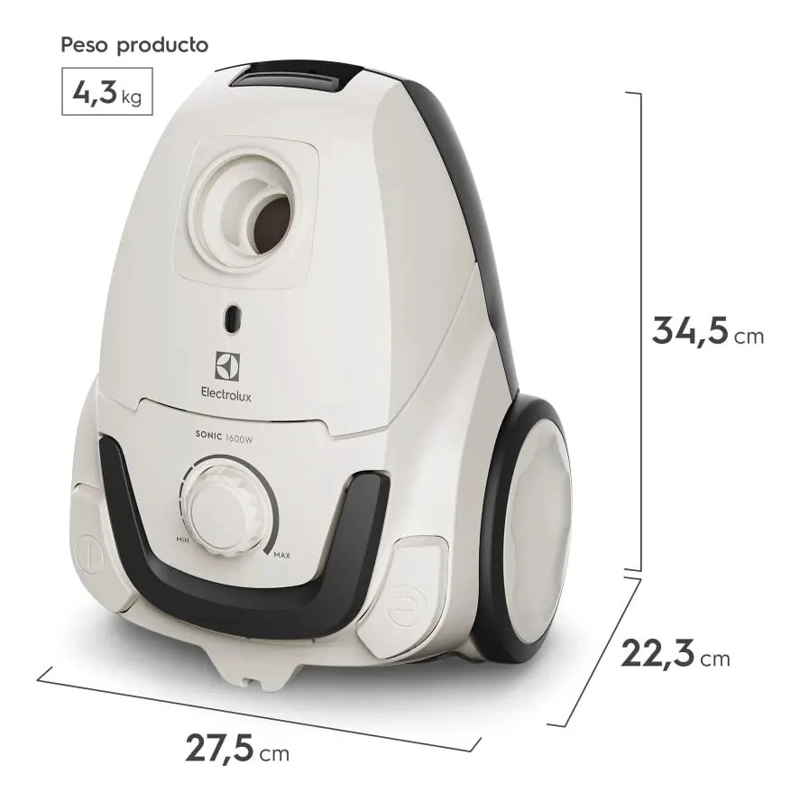 ASPIRADORA CON BOLSA ELECTROLUX 1600W SONIC BGG10 - 4