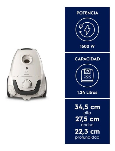 ASPIRADORA CON BOLSA ELECTROLUX 1600W SONIC BGG10 - 7