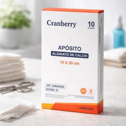 APOSITO ALGINATO CALCIO 10X20 CRANBERRY - CAJA 10 UNIDADES - 1