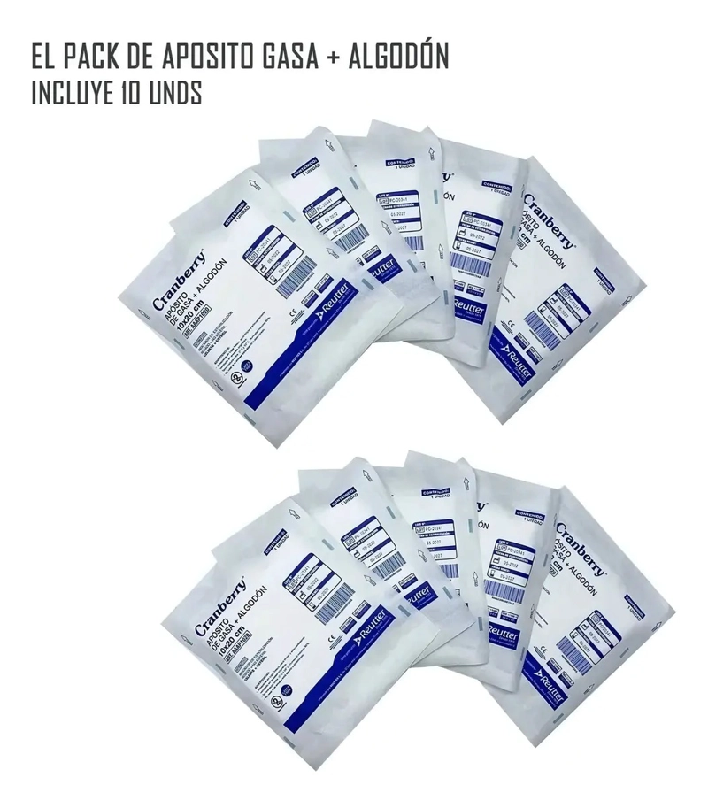 APOSITO CURACION GASA ESTE RIL DESECHABLE 10X20 (10 UNDS) - 3