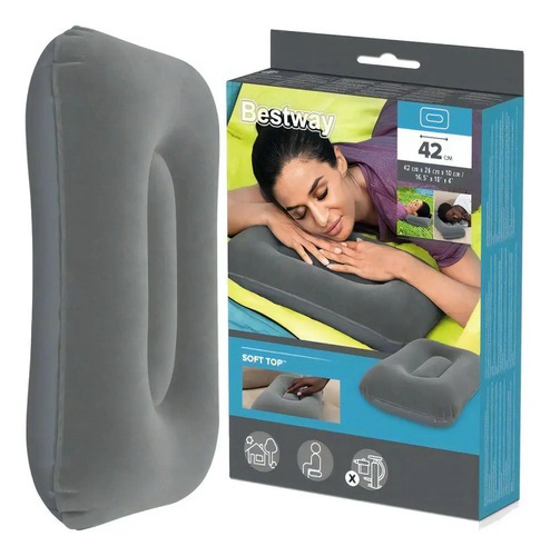 ALMOHADA INFLABLE ATERCIOPELADA BESTWAY 67121 - 4
