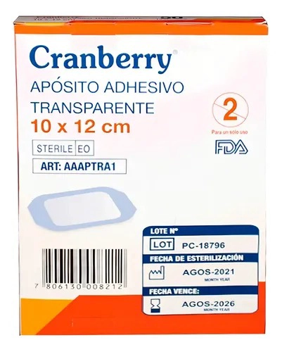 APOSITO ADHESIVO TRANSPARENTE CRANBERRY 10X12 CM 50 UNID. - 2