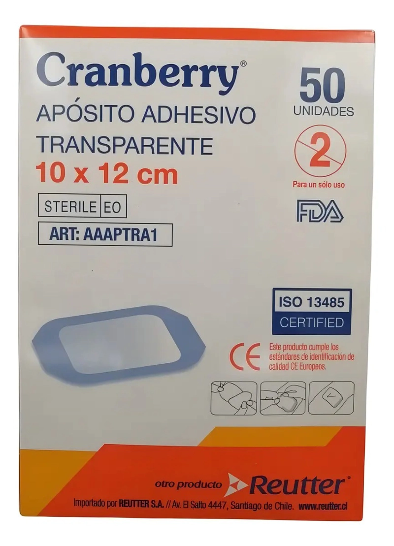 APOSITO ADHESIVO TRANSPARENTE CRANBERRY 10X12 CM 50 UNID. - 3