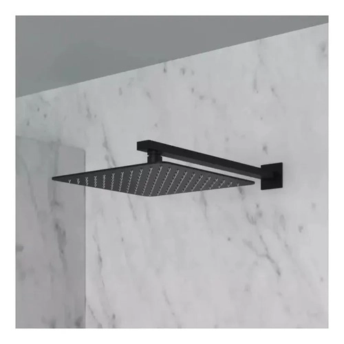 PLATO DUCHA CUADRADO NEGRO 25CM + BRAZO 40 CM NEGRO TAUMM - 2