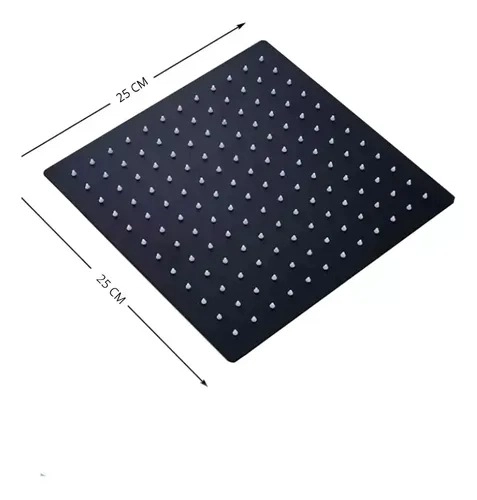 PLATO DUCHA CUADRADO NEGRO 25CM + BRAZO 40 CM NEGRO TAUMM - 3