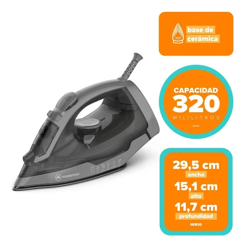 PLANCHA A VAPOR MADEMSA CON BASE DE CERAMICA MIR30 - 5