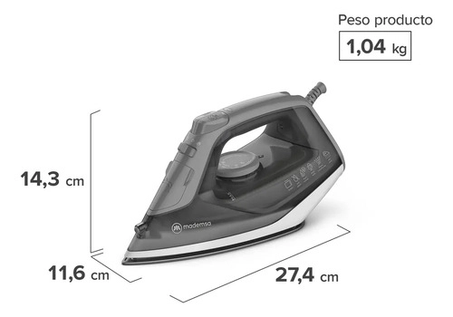 PLANCHA A VAPOR MADEMSA CON BASE DE CERAMICA MIR20 - 2