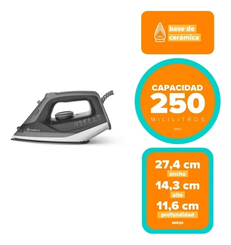 PLANCHA A VAPOR MADEMSA CON BASE DE CERAMICA MIR20 - 6