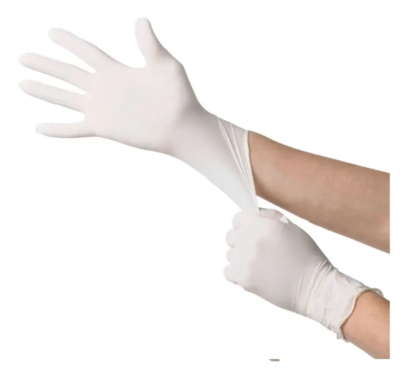 QUIRURGICO ESTERIL CRANBERRY TALLA 8 CAJA 50 PARES BLANCO - 2