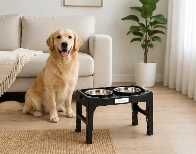 PLATO DOBLE ALTO ALTURA AJUSTABLE 1.4LT PETS FUN - 5
