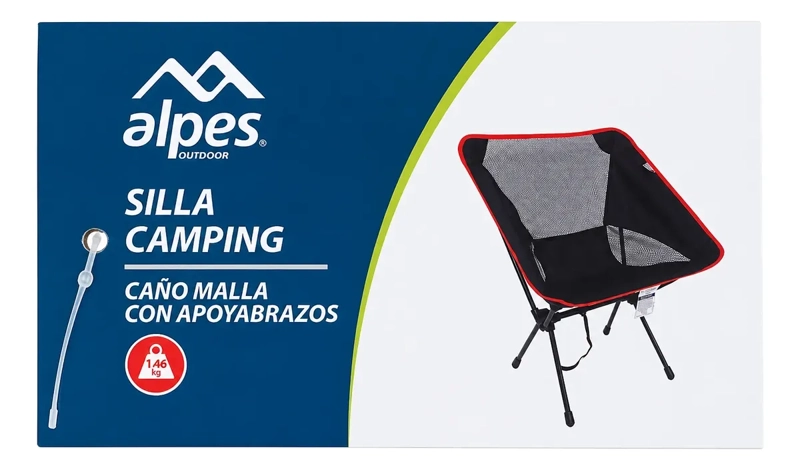 SILLA DE CAMPING CAÑO MALLA CON APOYABRAZOS ALPES - 3