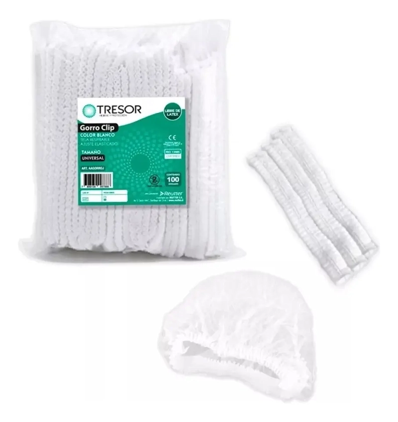 GORRO / COFIAS DESECHABLE BLANCA TRESOR ( 100 UNIDADES) - 3