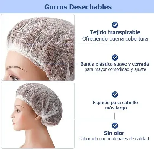 GORRO / COFIAS DESECHABLE BLANCA TRESOR ( 100 UNIDADES) - 4