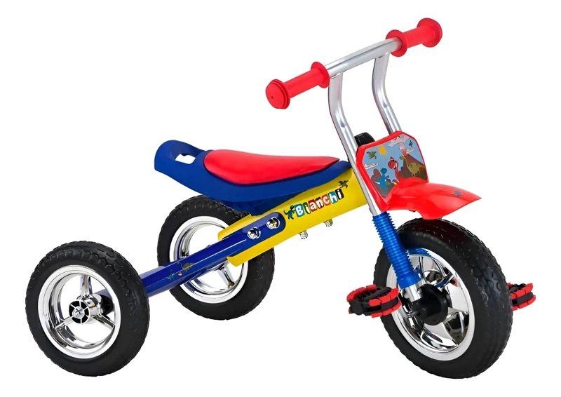 TRICICLO BIANCHI KID RIDER AMARILLO AZUL ROJO - 1