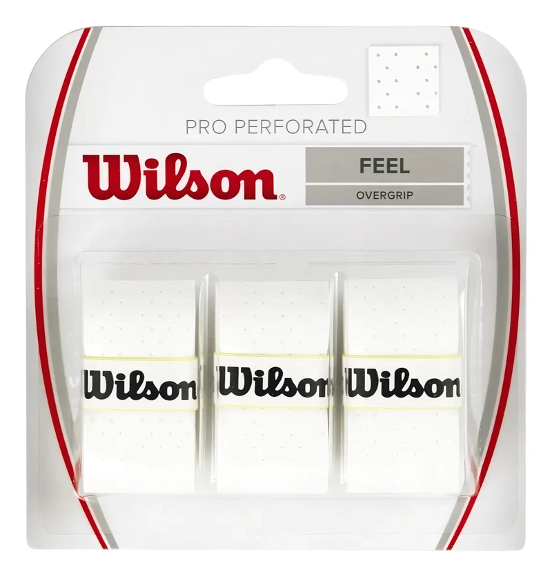 PACK X3 WILSON PRO OVERGRIP PERFORADO CUBREGRIP TENIS PADEL - 1