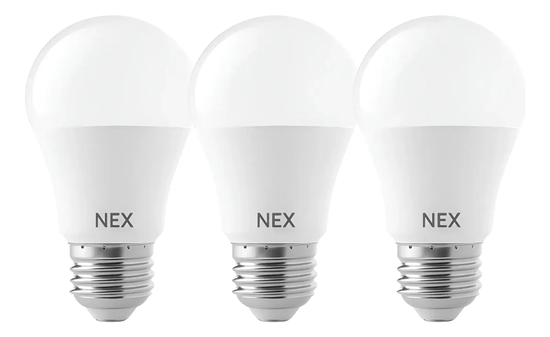 AMPOLLETA LED 9W E27 LUZ FRIA 3 UNIDADES NEX BLANCO FRIO - 1