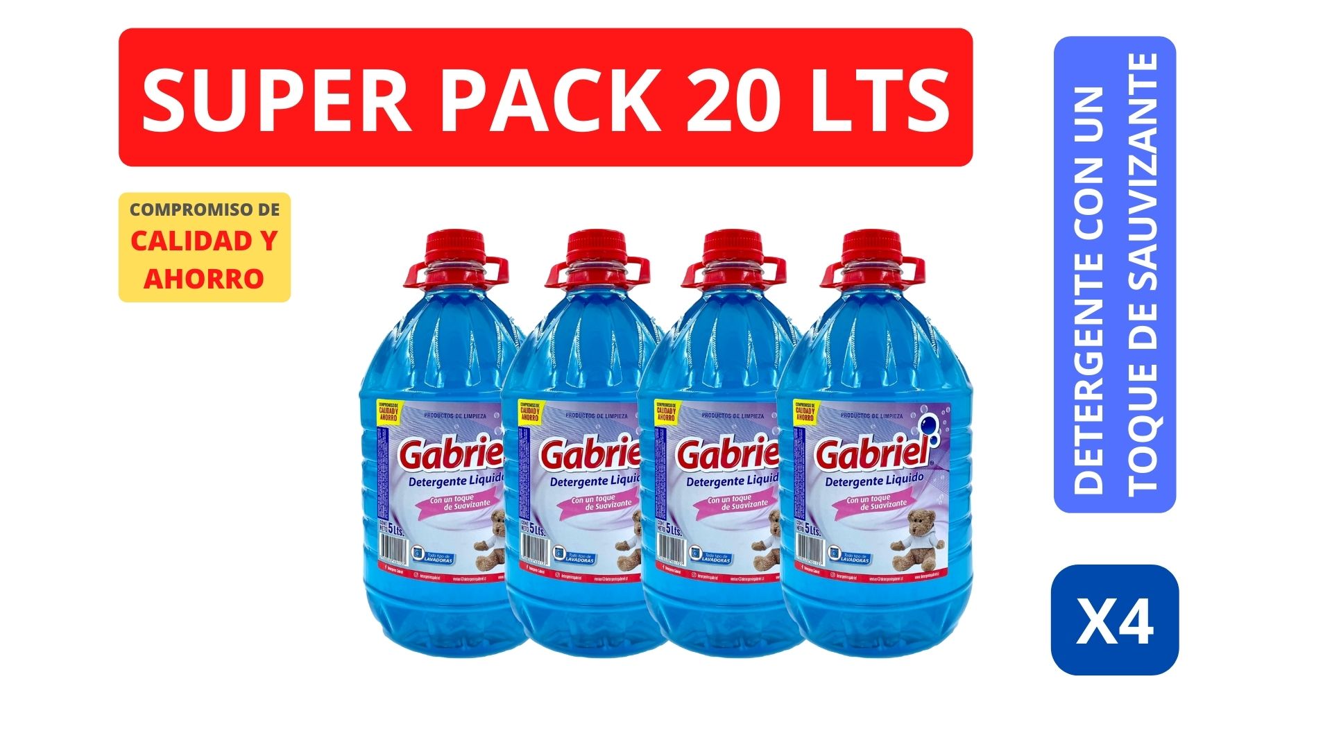 DETERGENTE ROPA GABRIEL 5 L 4 UN TOQUE SUAVIZANTE - 1