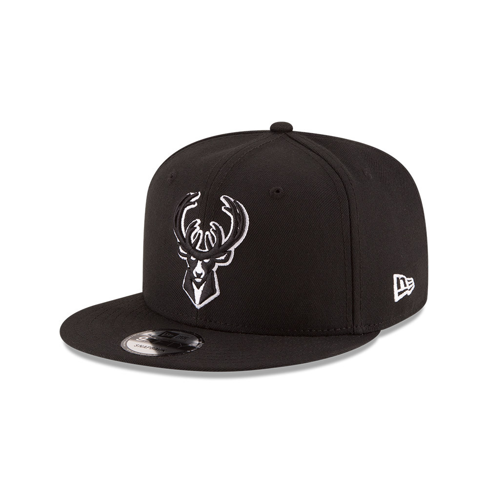 JOCKEY NEW ERA NEGRO MILWAUKEE BUCKS NBA 9FIFTY BLACK - 1