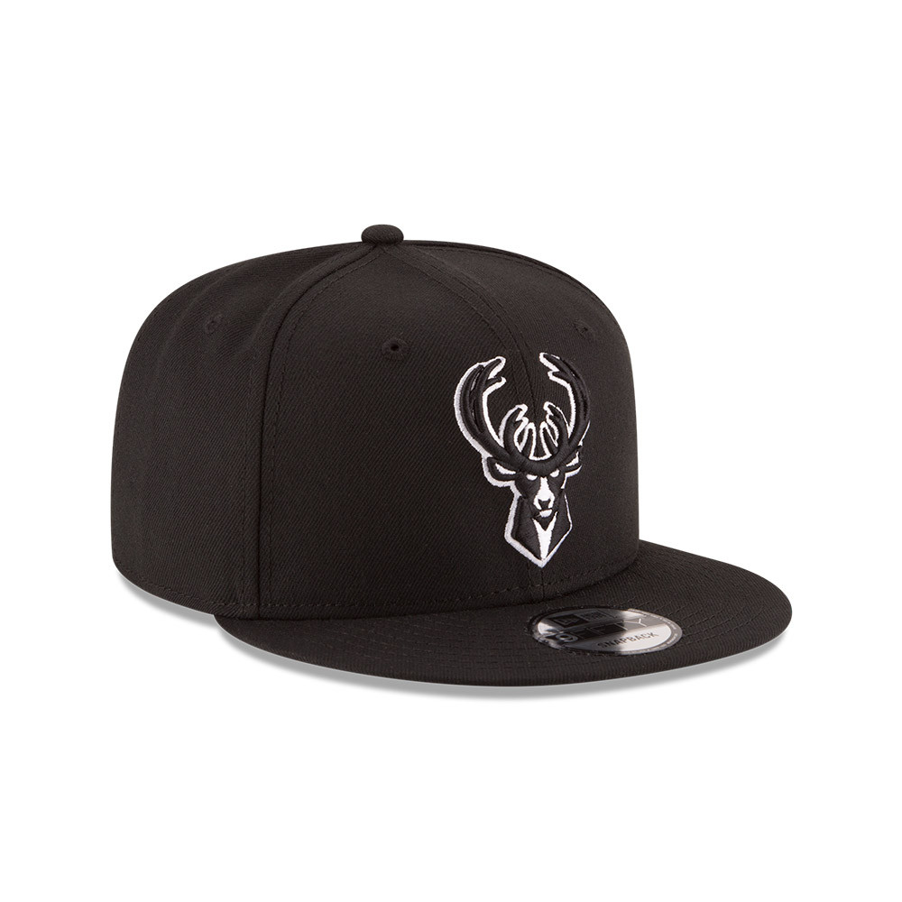 JOCKEY NEW ERA NEGRO MILWAUKEE BUCKS NBA 9FIFTY BLACK - 2
