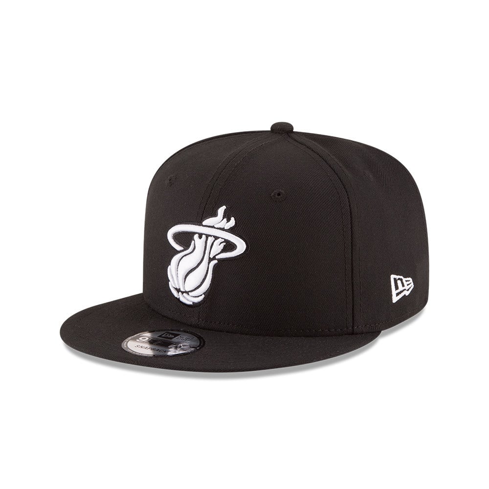 JOCKEY NEW ERA NEGRO MIAMI HEAT NBA 9FIFTY BLACK AND WHITE - 1