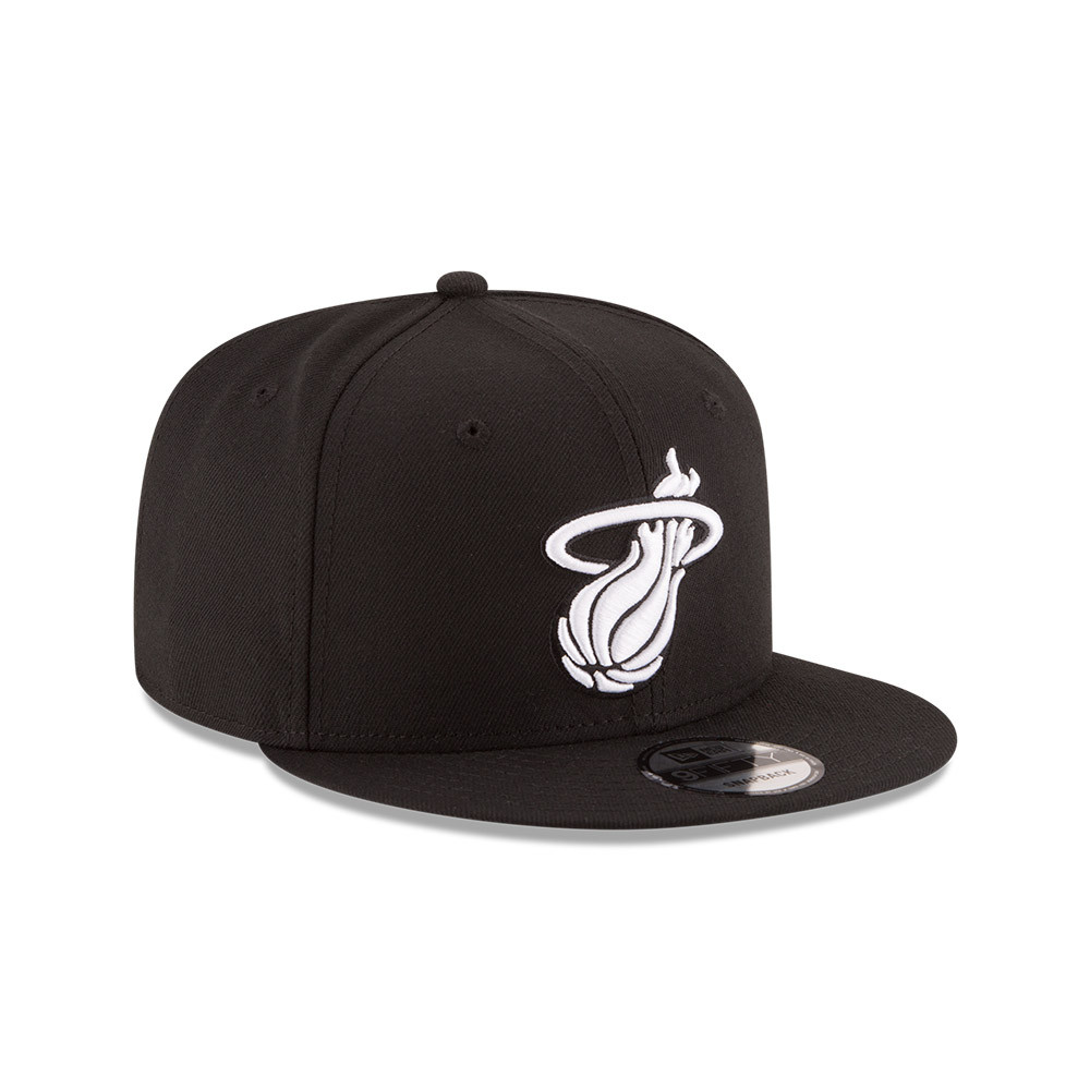 JOCKEY NEW ERA NEGRO MIAMI HEAT NBA 9FIFTY BLACK AND WHITE - 2