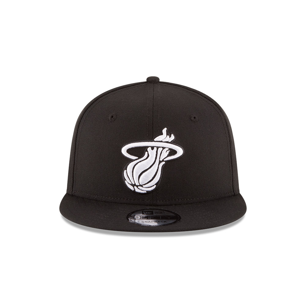 JOCKEY NEW ERA NEGRO MIAMI HEAT NBA 9FIFTY BLACK AND WHITE - 3