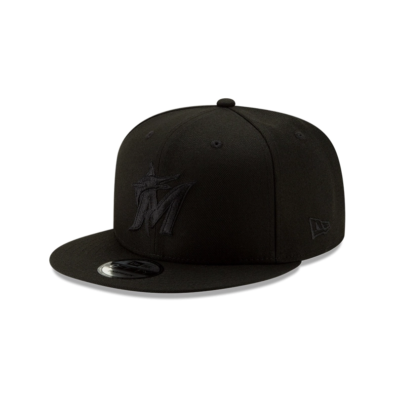 JOCKEY NEW ERA NEGRO MIAMI MARLINS MLB 9FIFTY BLACK - 1