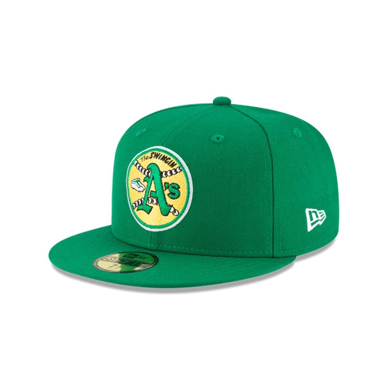 GORRA NEW ERA VERDE 59FIFTY OAKLAND ATHLETICS MLB COOPERSTOWN GREEN - 1