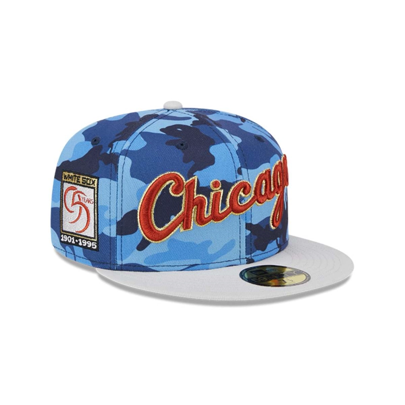 GORRO 59FIFTY MLB CHICAGO BLANCO SOX URBAN AZUL CAMO - 1