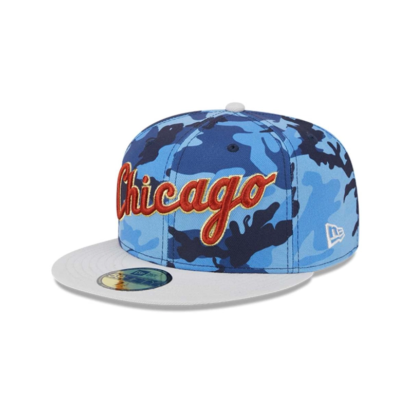 GORRO 59FIFTY MLB CHICAGO BLANCO SOX URBAN AZUL CAMO - 2