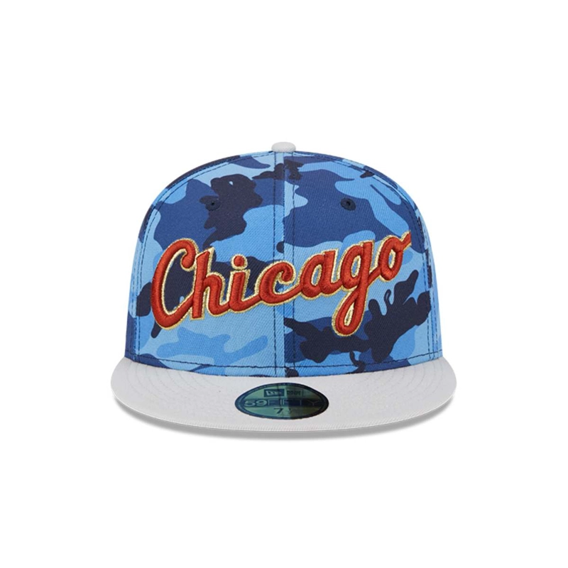 GORRO 59FIFTY MLB CHICAGO BLANCO SOX URBAN AZUL CAMO - 3