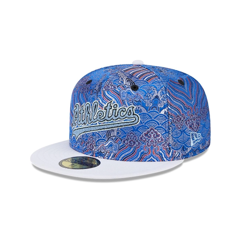 GORRA 59FIFTY MLB OAKLAND ATHLETICS WAVE FILL BLUE - 1