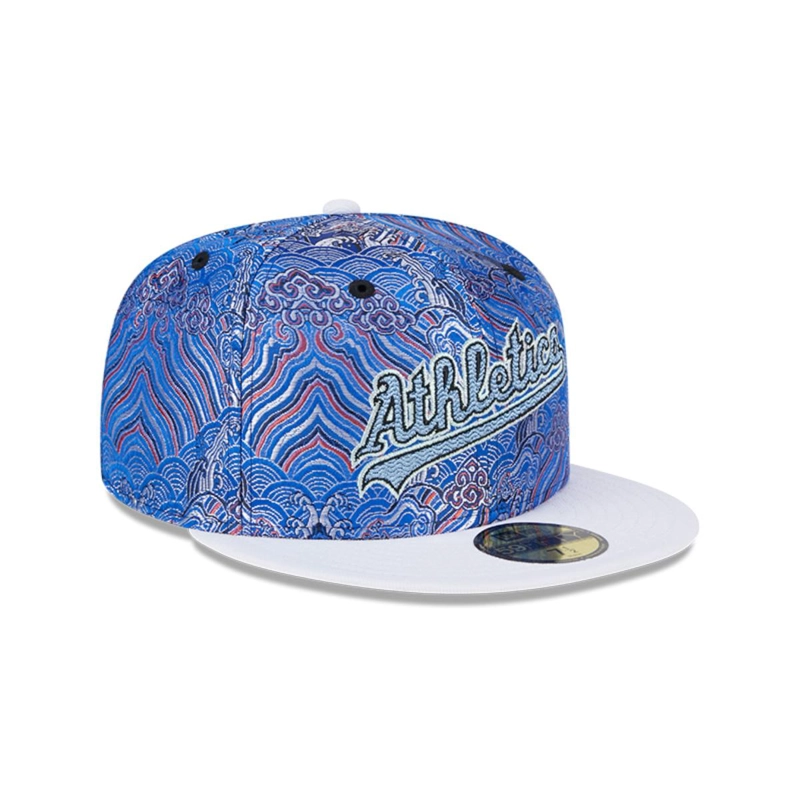 GORRA 59FIFTY MLB OAKLAND ATHLETICS WAVE FILL BLUE - 2