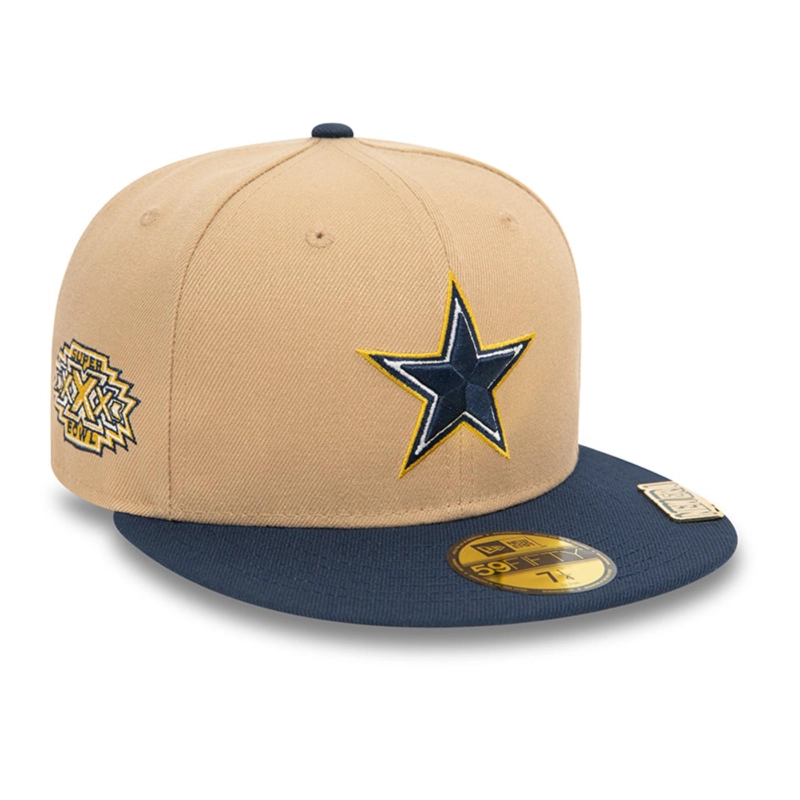 GORRA NEW ERA BEIGE 59FIFTY DALLAS COWBOYS NFL PIN PACK - 1