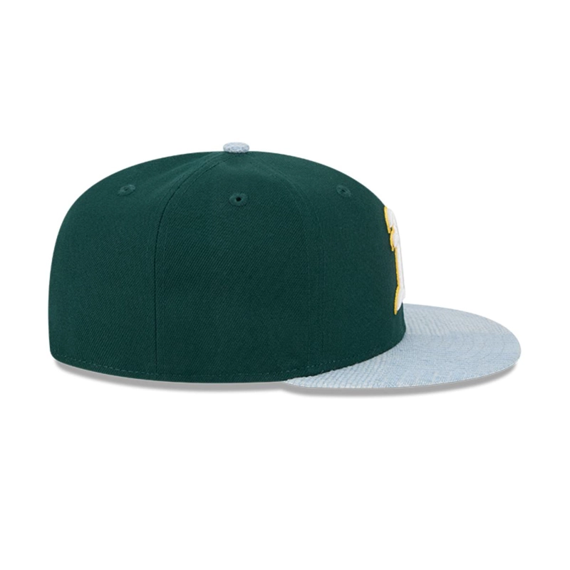 GORRA 59FIFTY OAKLAND ATHLETICS MLB PATCH DENIM DARK GREEN - 6
