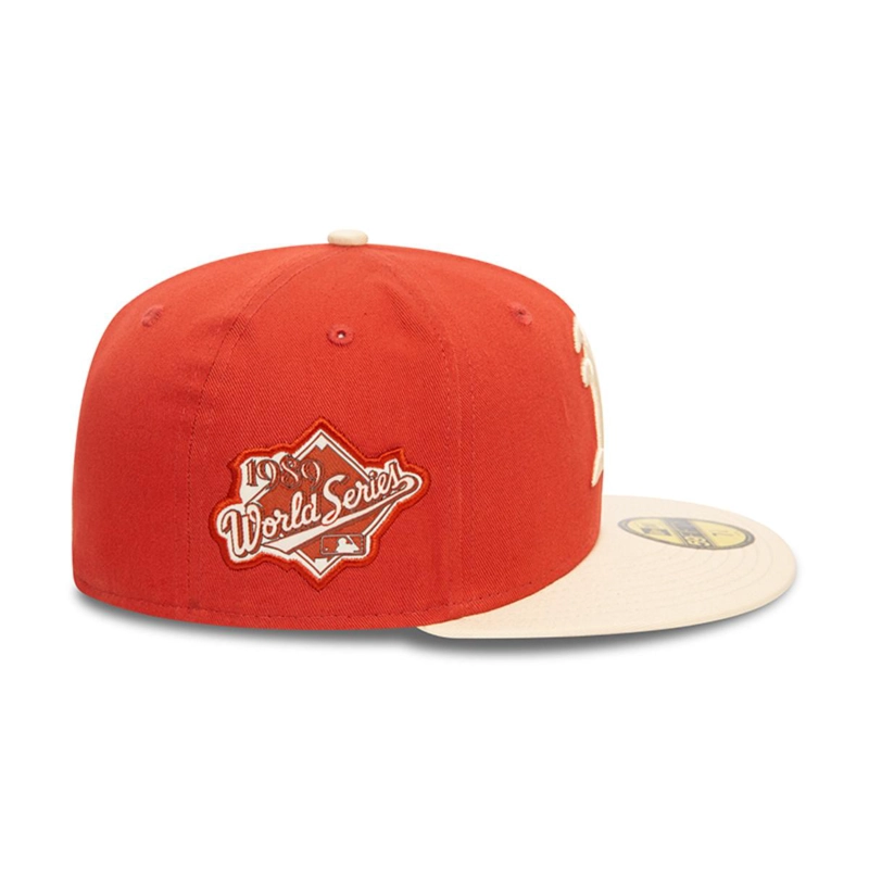 GORRA NEW ERA NARANJO 59FIFTY OAKLAND ATHLETICS MLB COLOR BLOCK COPPER - 4